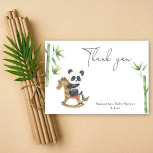 Panda bear thank you baby shower card