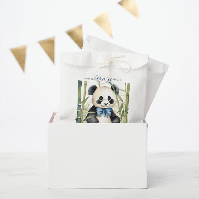 Panda Bear Thank you Beary Much Boy Baby Shower Favour Bag (Party)