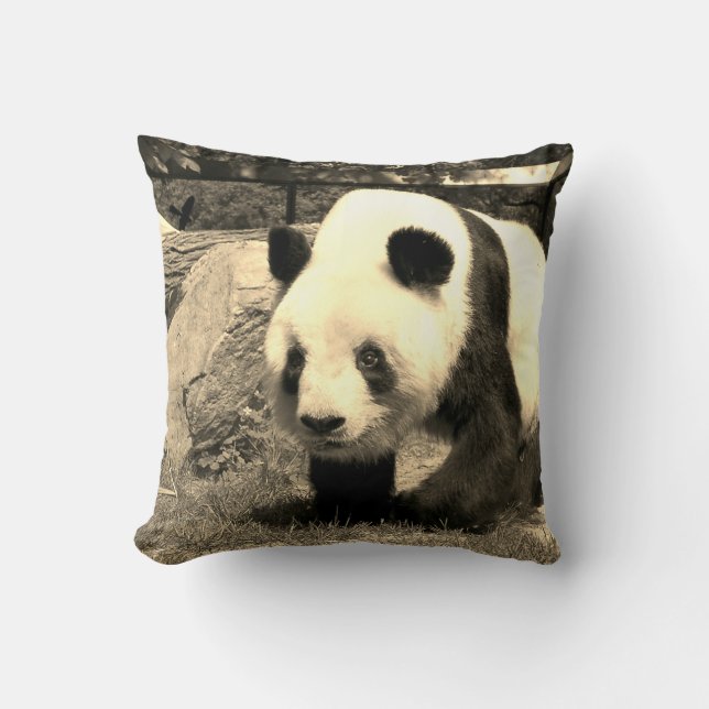 Panda Bear Throw Pillow (Front)