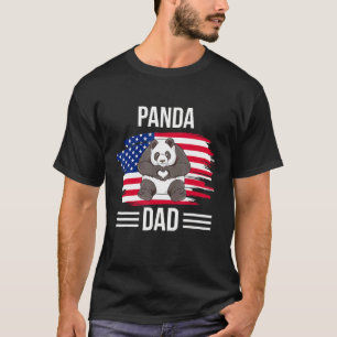 Panda Bear Us Flag 4th Of July Panda Dad T-Shirt