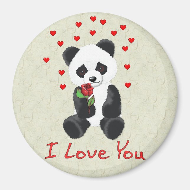 Panda Bear Valentine Magnet (Front)