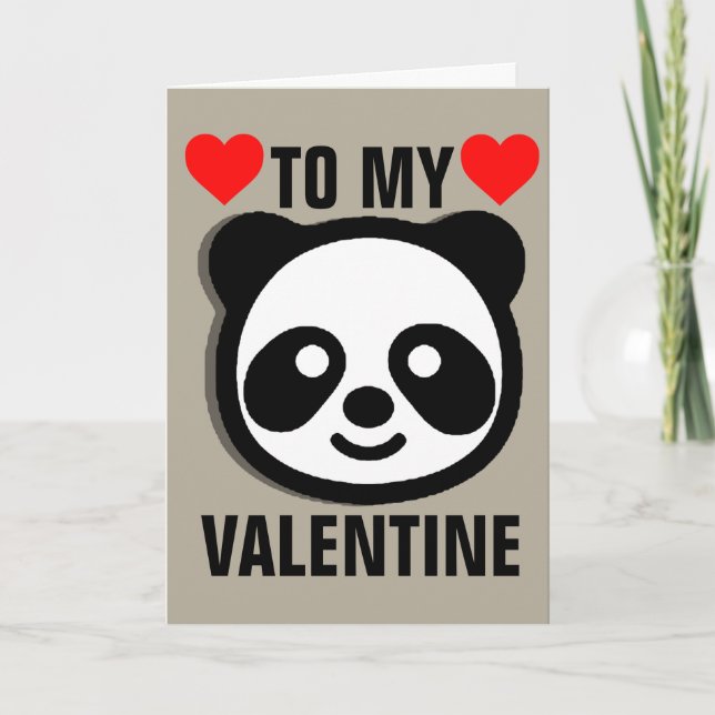 PANDA BEAR VALENTINE'S DAY I LOVE CARTES (Devant)