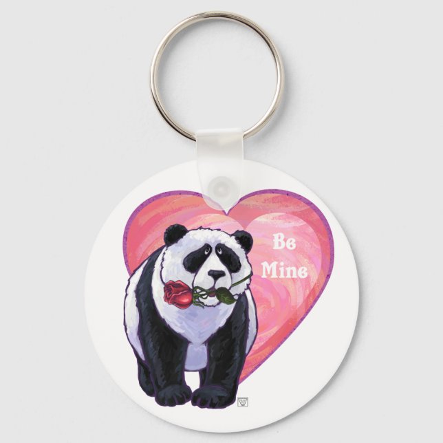 Panda Bear Valentine's Day Keychain (Front)