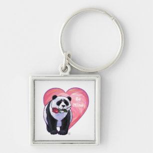 Panda Bear Valentine's Day Keychain