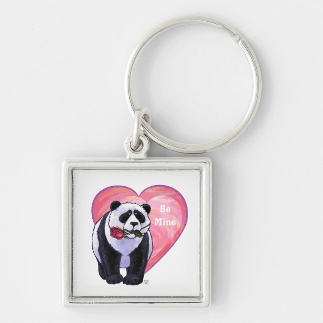Panda Bear Valentine's Day Keychain (Front)