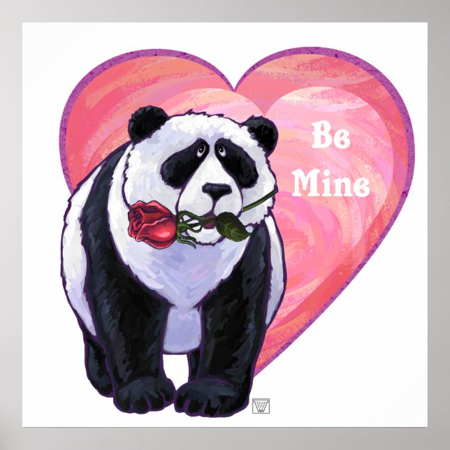 Panda Bear Valentine's Day Poster (Front)