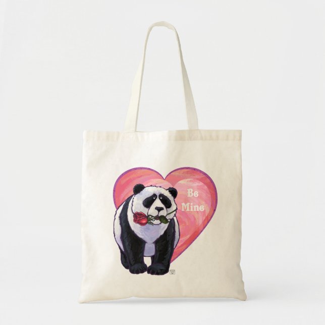 Panda Bear Valentine's Day Tote Bag (Front)