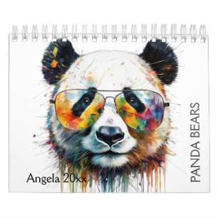 Panda Bear Watercolor Calendar