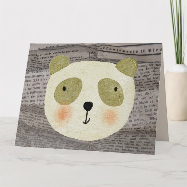 PANDA BEAR WATERCOLOR JOURNAL CARTES D'ANNIVERSAIR (Devant)