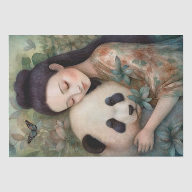 Panda Bear Watercolor Tissue Paper (Front)