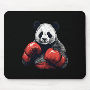 Panda Bear Wearing Boxing Gloves - Funny Boxing  Mouse Pad