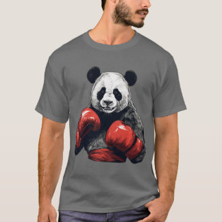 Panda Bear Wearing Boxing Gloves Funny Boxing Pre T-Shirt