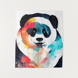 Panda Bear Wild Nature Animal Color Art Painting Tapestry