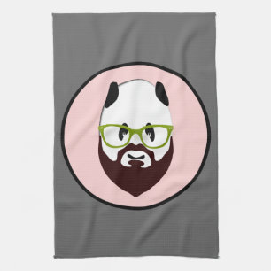 Panda Bear with a Beard Kitchen Towel