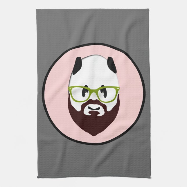 Panda Bear with a Beard Kitchen Towel (Vertical)