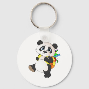 Panda Bear with backpack Keychain