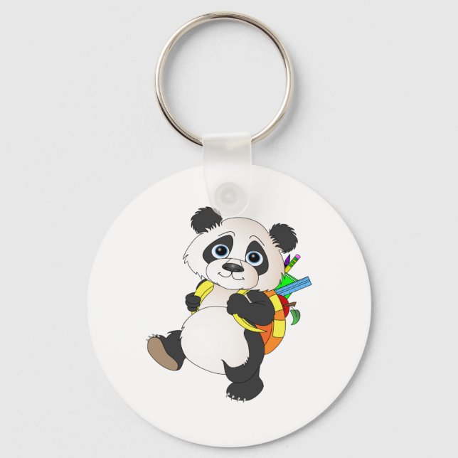 Panda Bear with backpack Keychain (Front)