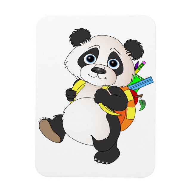 Panda Bear with backpack Magnet (Vertical)