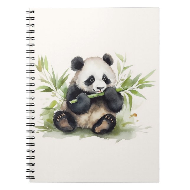 Panda Bear With Bamboo Notebook (Front)
