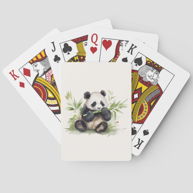 Panda Bear With Bamboo Playing Cards (Back)