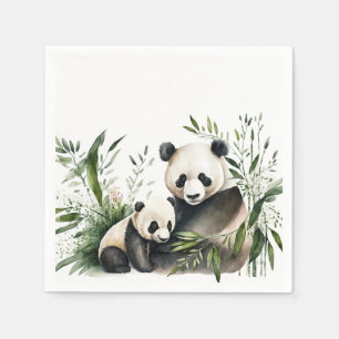 Panda Bear With Cub Napkin