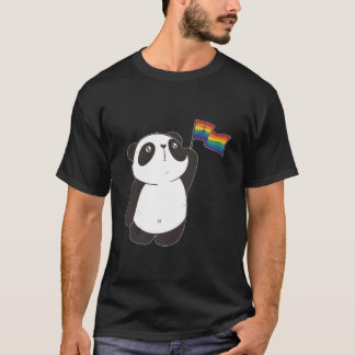 Panda Bear With Rainbow Flag For And Children T-Shirt