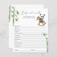 Panda Bear Word Scramble | Baby Shower Game