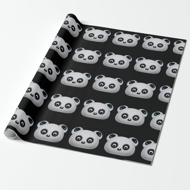 Panda bear wrapping paper (Unrolled)