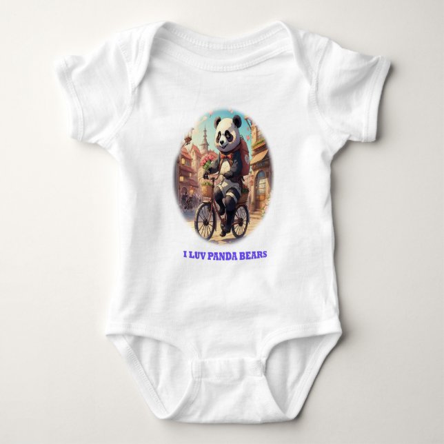 Panda Bears Baby Bodysuit (Front)