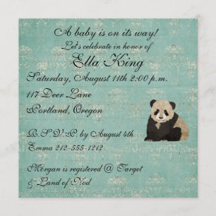Panda Bears Baby Invitation