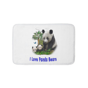 Panda bears bath mat