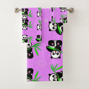 Panda Bears Bath Towel Set