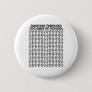 Panda Bears Dancing Through 100 Days Of School Kid 2 Inch Round Button