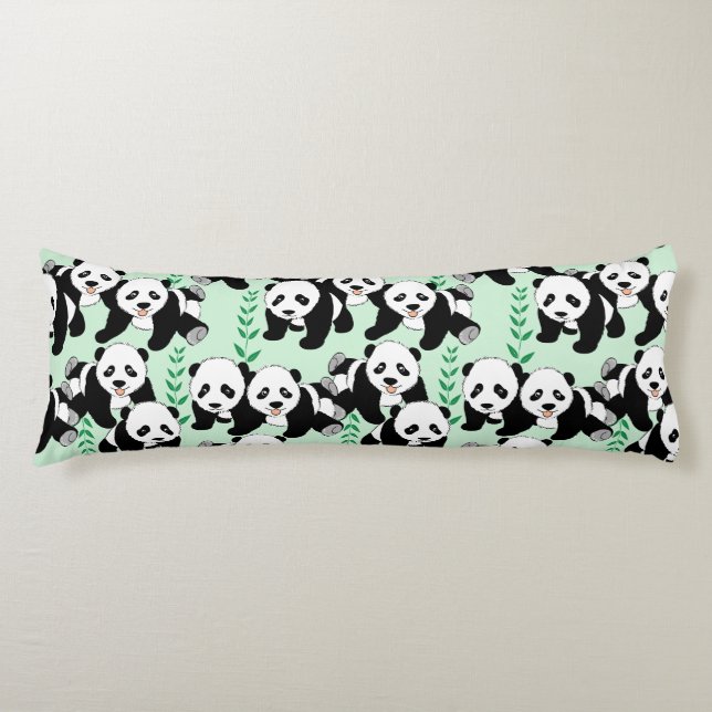 Panda Bears Design Body Pillow (Front)