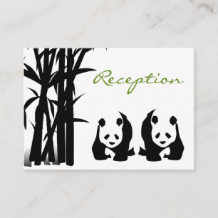 Panda Bears et cartes de réception de mariage en b