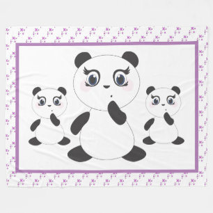 Panda Bears Fleece Blanket