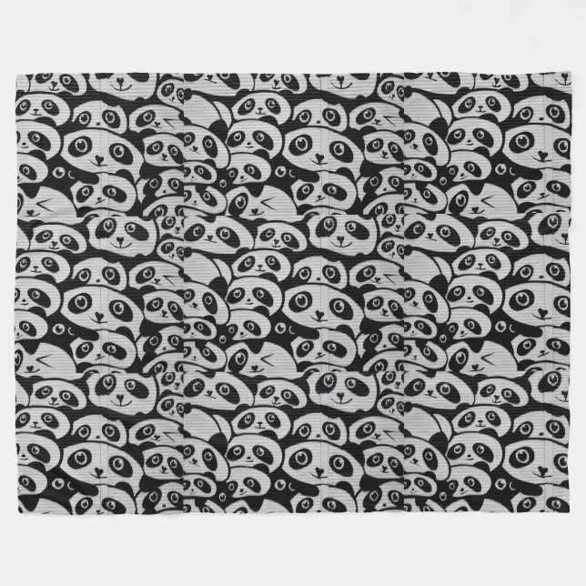 Panda Bears Fleece Blanket (Front (Horizontal))