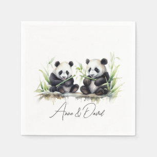 Panda Bears for Anniversary Party Napkin