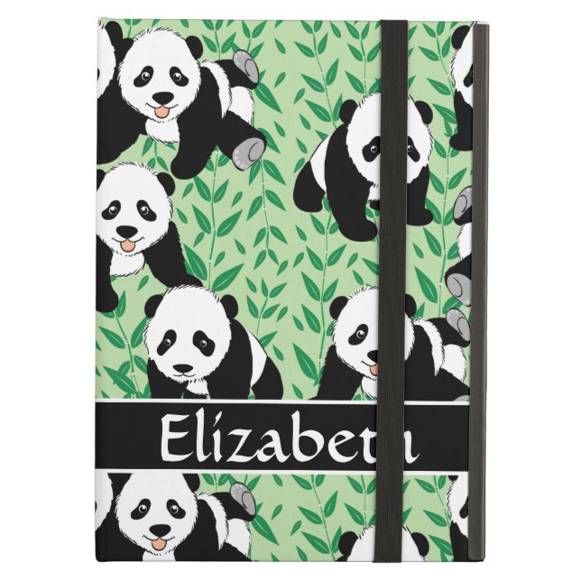 Panda Bears Graphic Pattern to Personalize Cover For iPad Air (Front Closed)