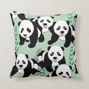 Panda Bears Graphic Throw Pillow