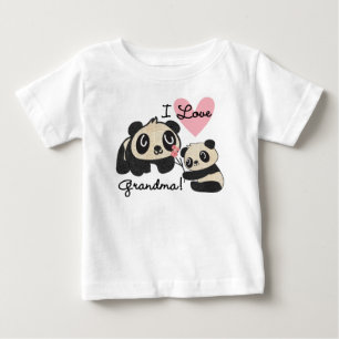 Panda Bears I Love Grandma Baby T-Shirt