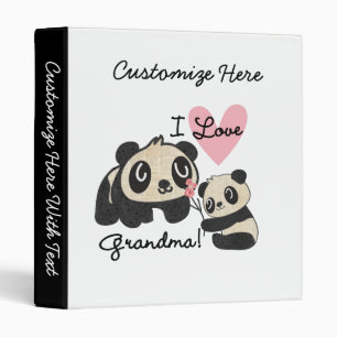 Panda Bears I Love Grandma Binder
