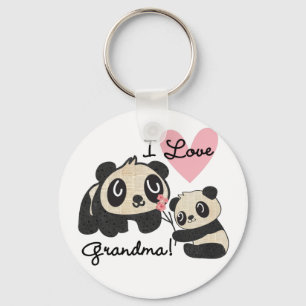 Panda Bears I Love Grandma Keychain