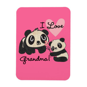 Panda Bears I Love Grandma Magnet