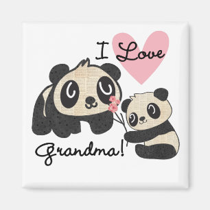 Panda Bears I Love Grandma Magnet