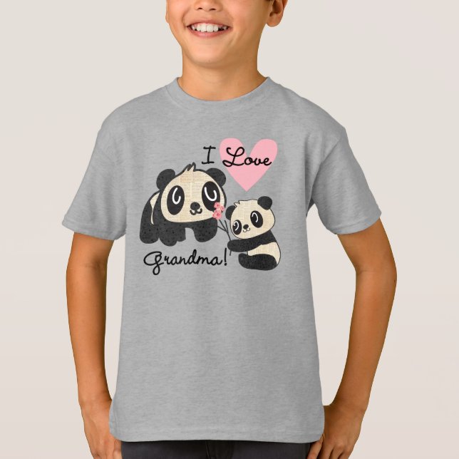Panda Bears I Love Grandma T-Shirt (Front)