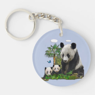 Panda bears keychain