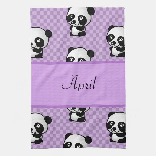 Panda Bears Kitchen Towel (Vertical)