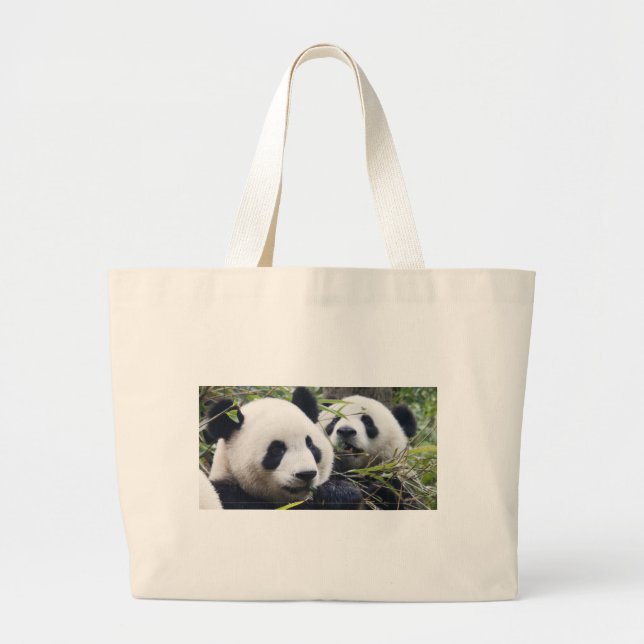 Panda Bears Large Tote Bag (Front)