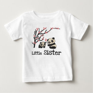 Panda Bears Little Sister Baby T-Shirt